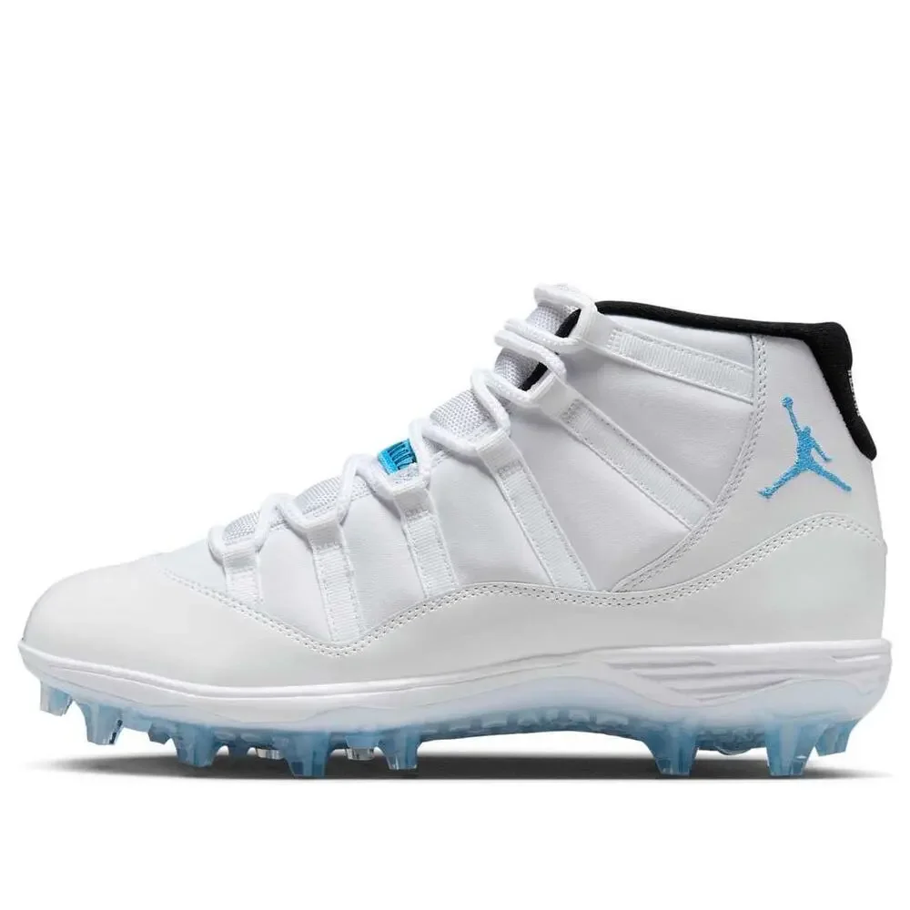 AIR JORDAN MEN'S 9.5 JORDAN 11 MID TD WHITE BLUE FOOTBALL CLEATS HM7324-104